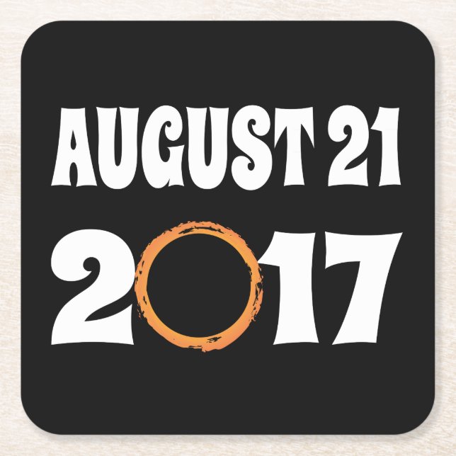 Total Solar Eclipse August 21 2017 Square Paper Coaster (Front)