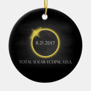 Total Solar Eclipse August 21 2017USA Souvenir Ceramic Ornament
