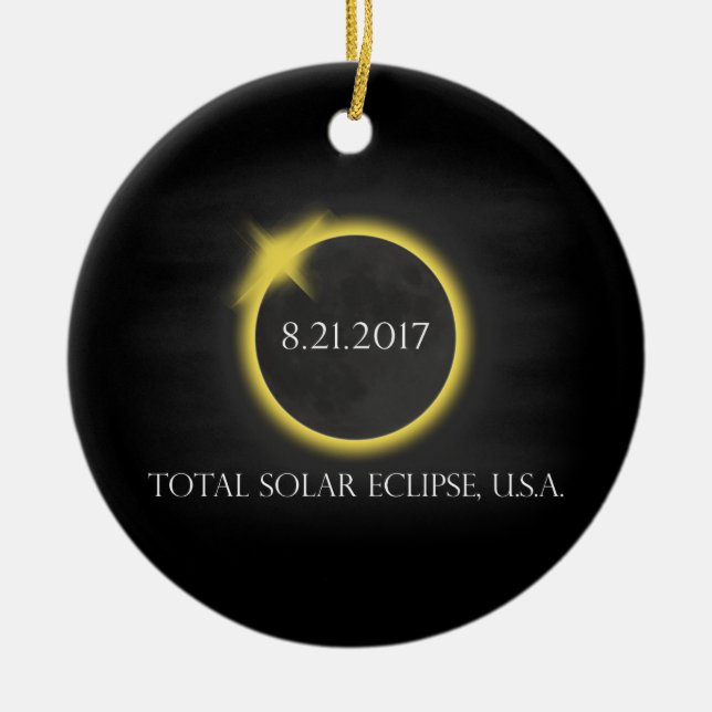 Total Solar Eclipse August 21 2017USA Souvenir Ceramic Ornament (Front)