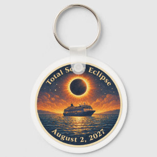 Total Solar Eclipse August 2 2027 cruise ship  Keychain