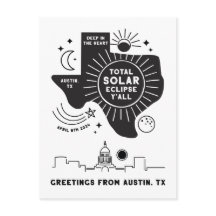 Total Solar Eclipse Austin Texas Postcard