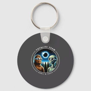 Total Solar Eclipse Bigfoot Alien Keychain