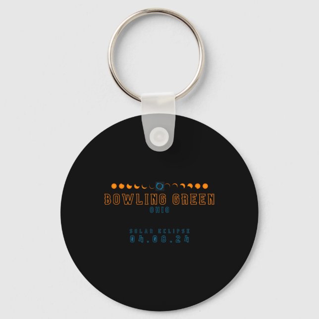 Total Solar Eclipse Bowling Green Ohio 04.08.24  Keychain (Front)