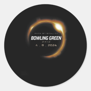 Total Solar Eclipse Bowling Green Ohio April 8 Classic Round Sticker