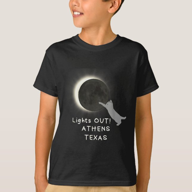 Total Solar Eclipse Cat Athens Illustration T-Shirt (Front)