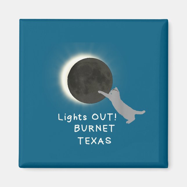 Total Solar Eclipse Cat Burnet Illustration Magnet (Front)