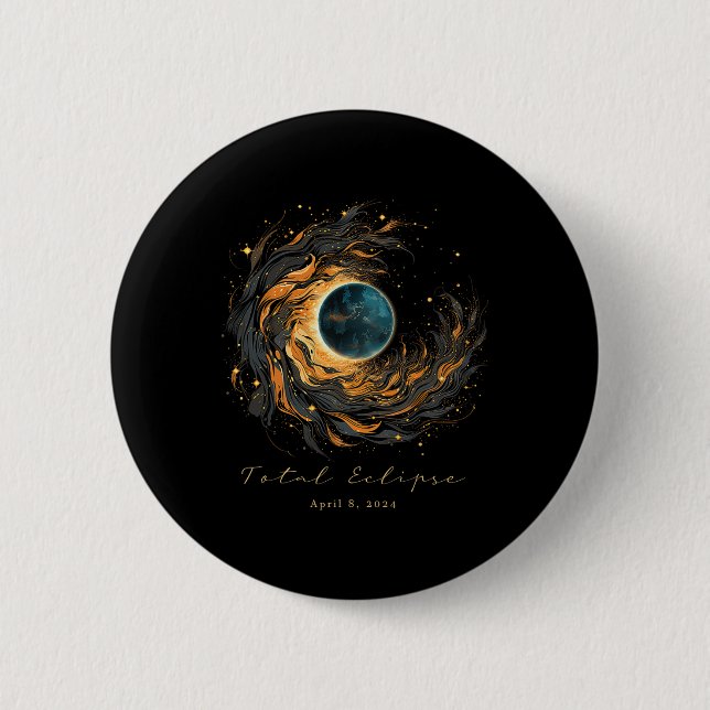 Total Solar Eclipse Chaser Fan Watching Shirt Apri 2 Inch Round Button (Front)