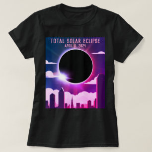 Total solar eclipse CITY April 8, 2024 sun moon  T-Shirt