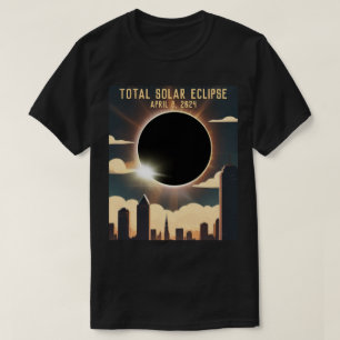 Total solar eclipse CITY April 8, 2024 sun moon  T-Shirt