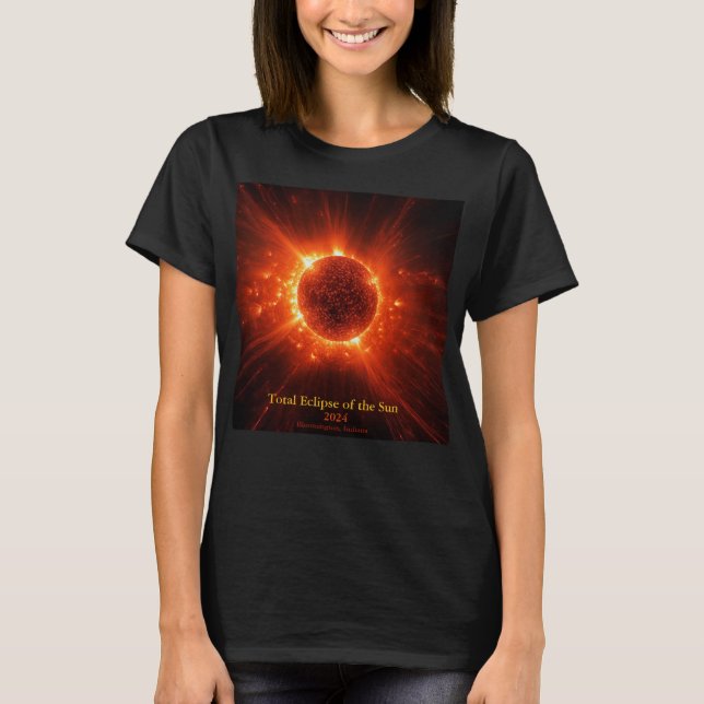 Total Solar Eclipse City Name Year Festival Event  T-Shirt (Front)
