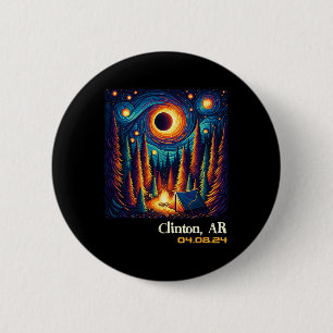 Total Solar Eclipse Clinton Arkansas 2 Inch Round Button