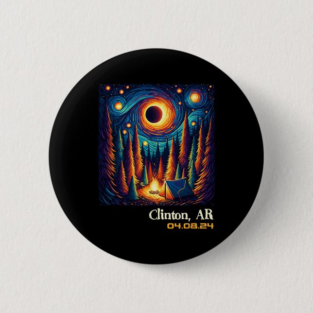 Total Solar Eclipse Clinton Arkansas  2 Inch Round Button (Front)