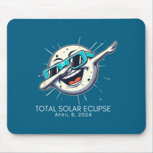 Total Solar Eclipse Dabbing Moon Illustration Mouse Pad
