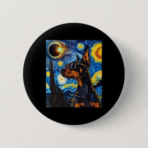 Total Solar Eclipse Doberman Dog 2 Inch Round Button