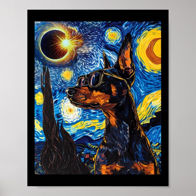 Total Solar Eclipse Doberman Dog  Poster (Front)