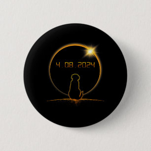 Total Solar Eclipse Dog 2 Inch Round Button