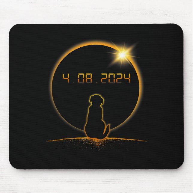 Total Solar Eclipse Dog  Mouse Pad (Front)