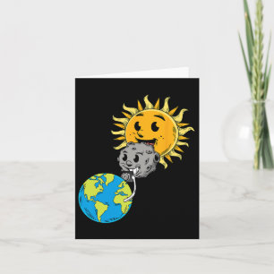 Total Solar Eclipse Earth Moon Sun Photobomb Lover Card