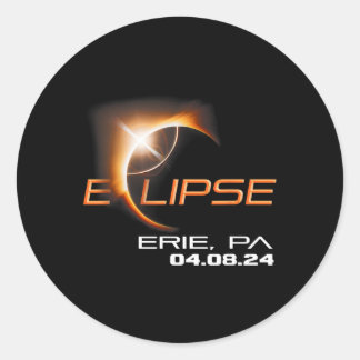 Total Solar Eclipse Erie Pennsylvania  Classic Round Sticker