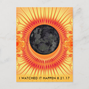 Total Solar Eclipse Fractal Art Postcard