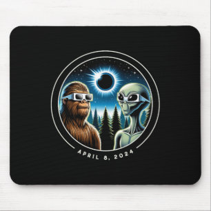Total Solar Eclipse Funny Bigfoot Alien April Date Mouse Pad