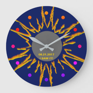 Total Solar Eclipse Funny customizable Large Clock