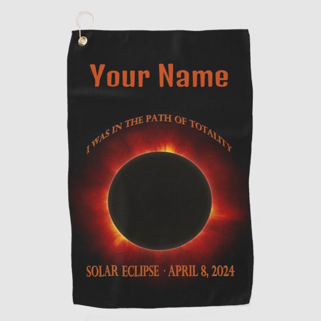 Total Solar Eclipse Golf Towel (Front)