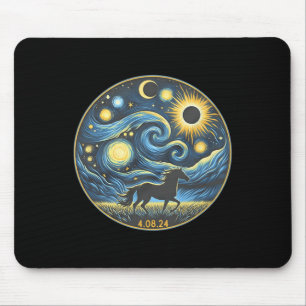 Total Solar Eclipse Horse Lover April 8 2024 Horse Mouse Pad