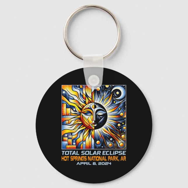 Total Solar Eclipse Hot Springs Ar Arkansas  Keychain (Front)