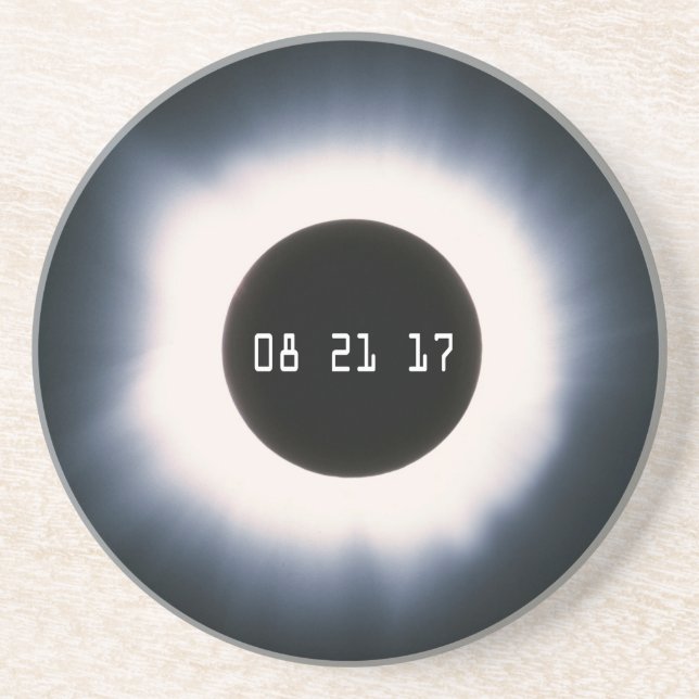 Total Solar Eclipse in Black and White Coaster (Front)
