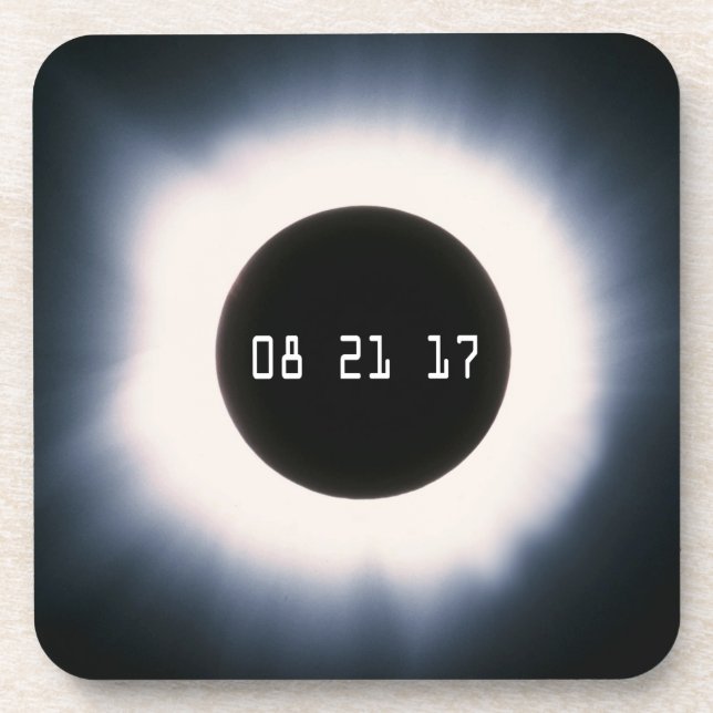 Total Solar Eclipse in Black and White Coaster (Front)