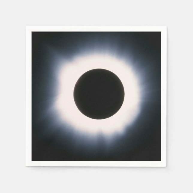 Total Solar Eclipse in Black and White Napkin (Front)