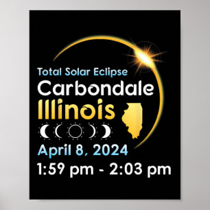 Total Solar Eclipse In Carbondale Illinois On Apri Poster
