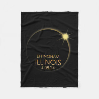 Total Solar Eclipse In Effingham Illinois 2024 Tot Fleece Blanket
