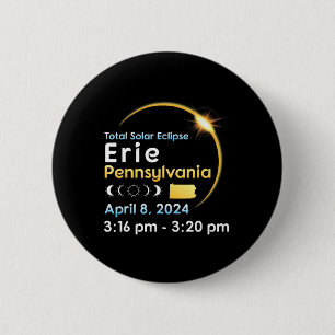 Total Solar Eclipse In Erie Pennsylvania On April 2 Inch Round Button