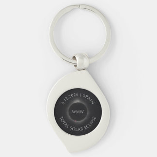 Total Solar Eclipse Key Chain Date Place Initials