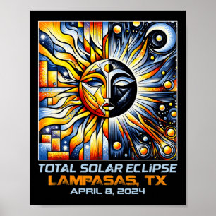 Total Solar Eclipse Lampasas Texas Poster