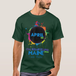 Total Solar Eclipse Maine 2024 Colourful Totality  T-Shirt