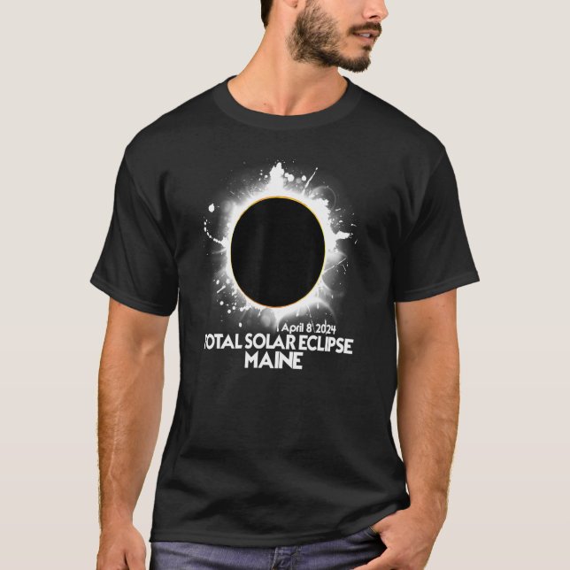 Total Solar Eclipse Maine 2024 Totality American T-Shirt (Front)