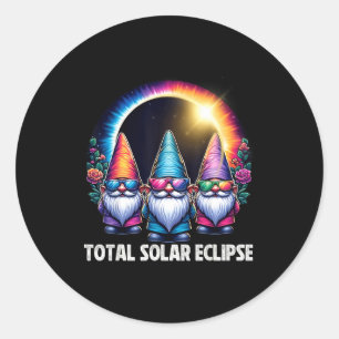 Total Solar Eclipse Matching Gnomes Classic Round Sticker