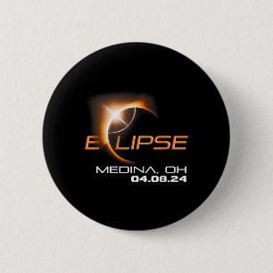 Total Solar Eclipse Medina Ohio 2 Inch Round Button