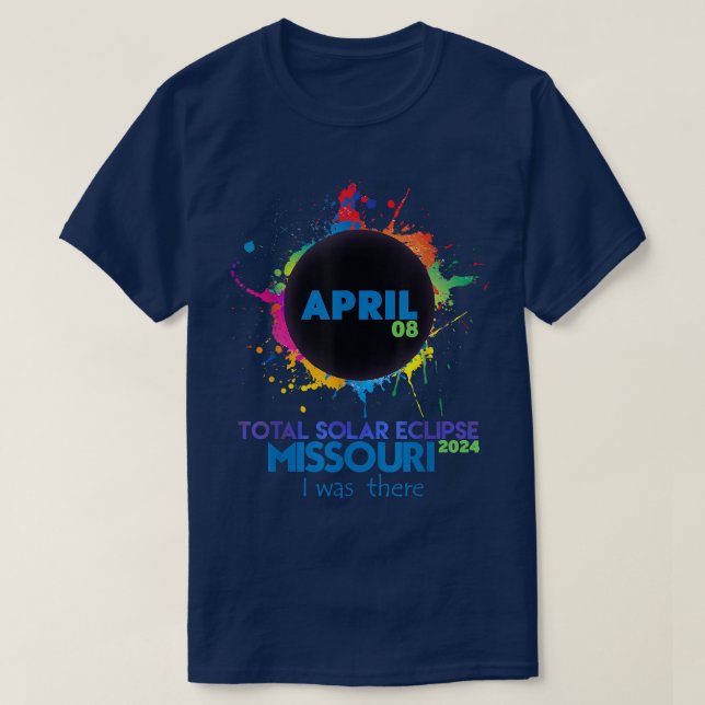Total Solar Eclipse Missouri 2024 Colourful Totali T-Shirt (Design Front)