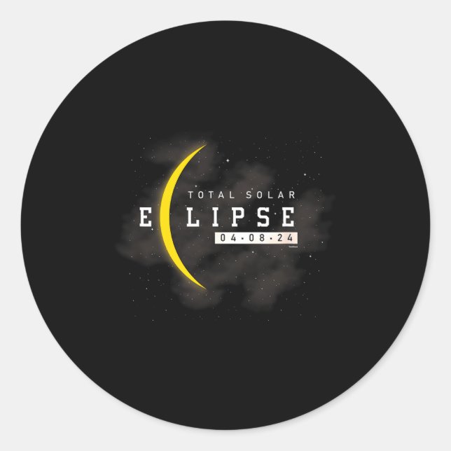 Total Solar Eclipse Moon Lover Classic Round Sticker (Front)
