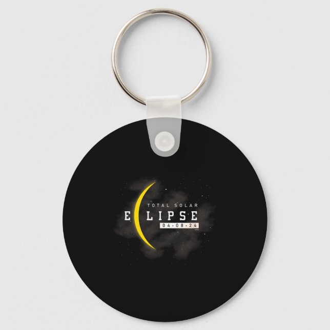 Total Solar Eclipse Moon Lover Design Keychain (Front)