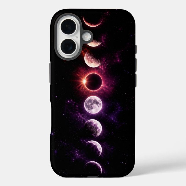 Total Solar Eclipse & Moon Phases | Mystic Galaxy  Case-Mate iPhone Case (Back)