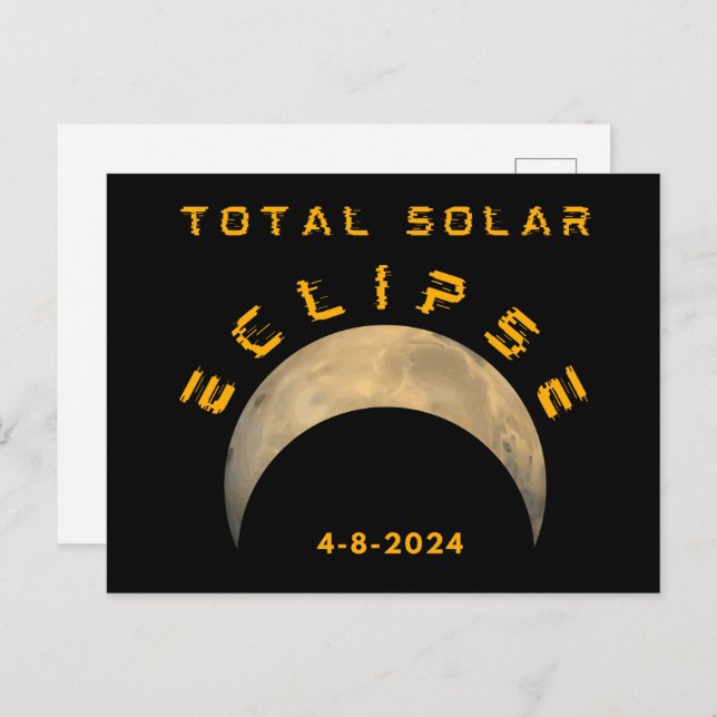 TOTAL SOLAR ECLIPSE MOON SUN EARTH POSTCARD (Front/Back)