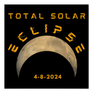 TOTAL SOLAR ECLIPSE MOON SUN EARTH POSTER