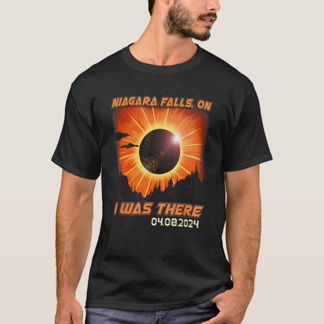 Total Solar Eclipse Mountain Hiking Niagara Falls  T-Shirt (Front)