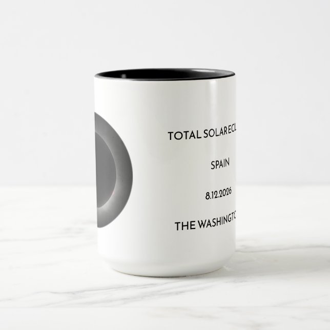 Total Solar Eclipse Name Date Place Mug (Centre)