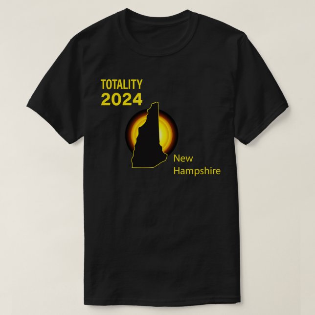 Total Solar Eclipse New Hampshire State 2024 T-Shirt (Design Front)